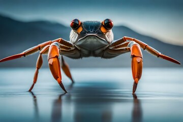 Fototapeta na wymiar crab on the beach generated Ai technology