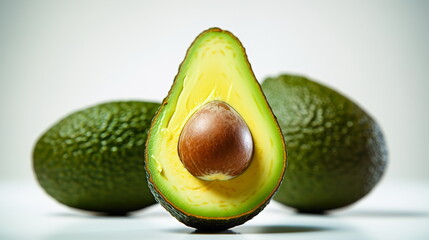 Avocado and half with pit.Generative AI