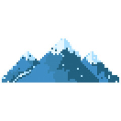 Fototapeta premium Mountain hill pixel style vector illustration of beautiful landscape. can use for graphic element.