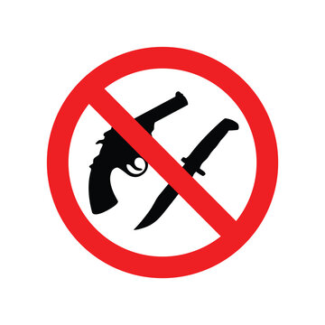 classic no guns knijves weapons allowed sign