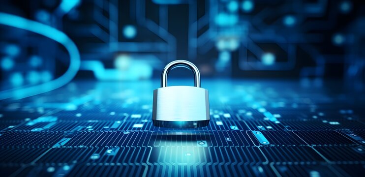 Un cadenas sur fond num&eacute;rique pour repr&eacute;senter la s&eacute;curit&eacute; informatique