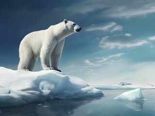 Fototapeta na wymiar Auf dünnem Eis: Eisbären und ihr Überlebenskampf in der Arktis