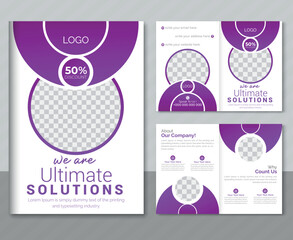Creative business trifold brochure template