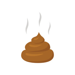 Cartoon stinking poo icon. Smelling pile of shit vector illustration isolated