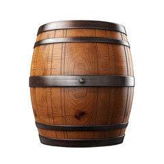 Fototapeta premium Wooden barrel isolated on white created with Generative AI
