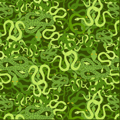 A lot of snakes seamless pattern