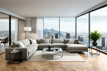 living room interior generated by AI technology 