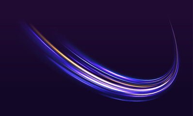 Neon light rays background. Modern abstract high speed movement. Vector blue glowing lines air flow effect. 