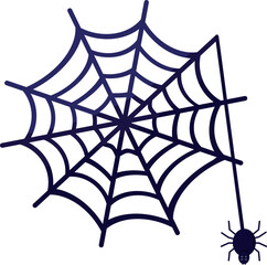 vector halloween cobweb with spider