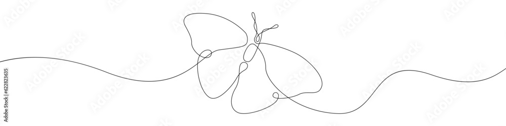 Poster butterfly vector linear icon. butterfly one line in one line vector. linear outline design of butter