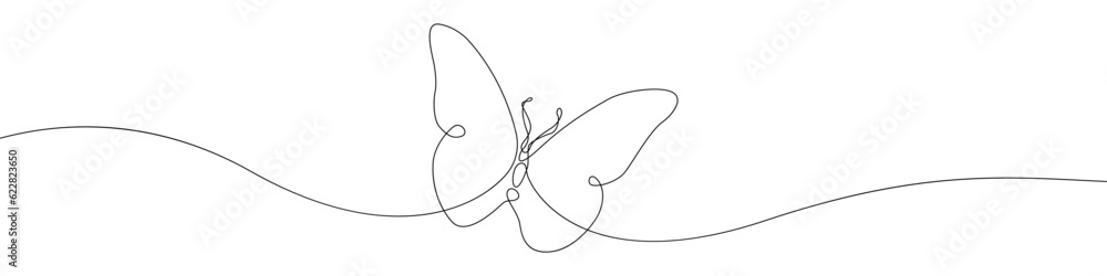 Poster butterfly vector linear icon. butterfly one line in one line vector. linear outline design of butter