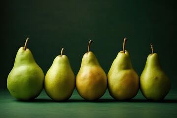 Fototapeta na wymiar Photorealistic Upright Image of Pears with Stork on a Blank Background