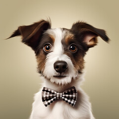 Dog wearing a bow tie 