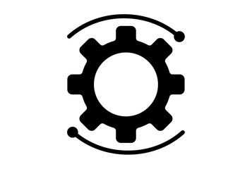 Configuration gear flat app icon minimalist web symbol black sign