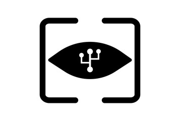 Obraz premium Eye flat app icon minimalist web symbol black sign