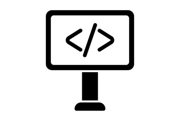 Programming flat app icon minimalist web symbol black sign