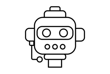 Operator line icon website symbol artificial intelligence black sign for app or web