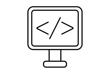 Code line icon website symbol artificial intelligence black sign for app or web
