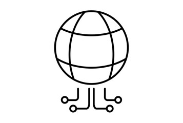World line icon website symbol artificial intelligence black sign for app or web