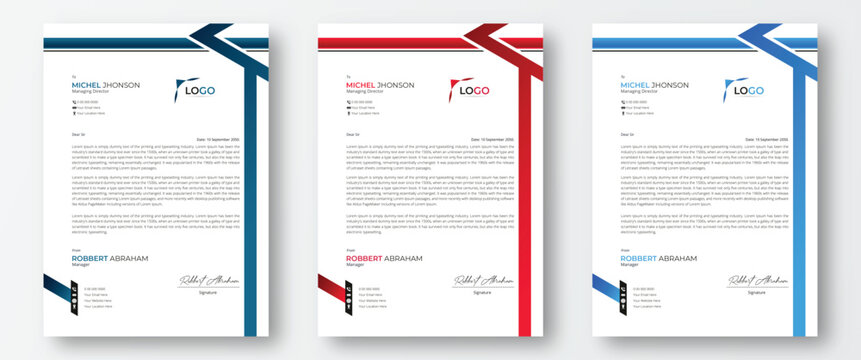 vector elegant letterhead design set template 