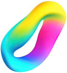 PNG colorful blend shape in neon gradient isolated on transparent background