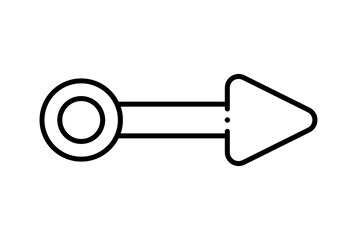 Drag right arrow line icon black website symbol minimalist outline sign