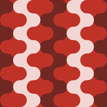 Abstract vectical waves red shades pattern. Vector seamless pattern design for textile, fashion, paper and wrapping. 