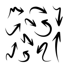 hand doodle arrow set, vector illustration