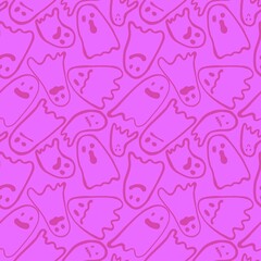 Halloween ghost seamless cartoon pattern for wrapping paper and fabrics and linens and kids clothes print