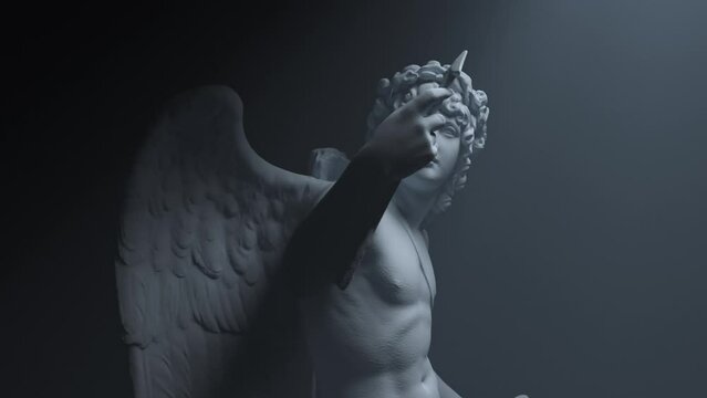 Statue of an angel in a 3d animation