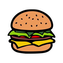 Hamburger isolated vector illustration