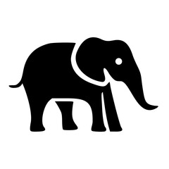 Elephant side view icon logo isolated vector illustration