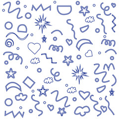 Children art background with colorful line doodle style seamless pattern and vector illustration design