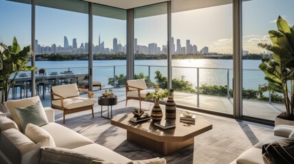 Embrace the tropical climate of Miami by incorporating architectural elements like open - air spaces, large windows, and a seamless indoor outdoor flow