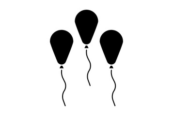 balloon carnival icon black party glyph symbol circus sign art