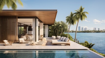 Embrace the tropical climate of Miami by incorporating architectural elements like open - air spaces, large windows, and a seamless indoor outdoor flow