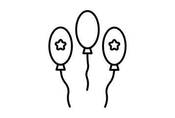 balloons outline carnival icon festival sign black party symbol artwork