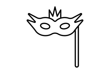 mask outline carnival icon festival sign black party symbol artwork