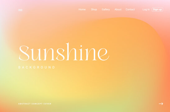 Pastel sunshine orange tone background design. Trendy soft holographic gradient abstract vector illustration for header, landing page, poster