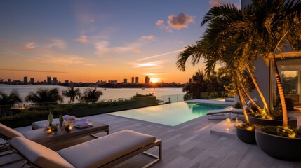Designated sunset viewing deck on the upper levels of your villa, providing a perfect spot to witness the breathtaking Miami sunset