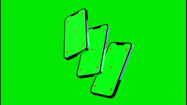 Creative animated smartphone mockup with chromakey screen. Video suitable for app or vebsite promotion.
