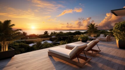 Designated sunset viewing deck on the upper levels of your villa, providing a perfect spot to witness the breathtaking Miami sunset