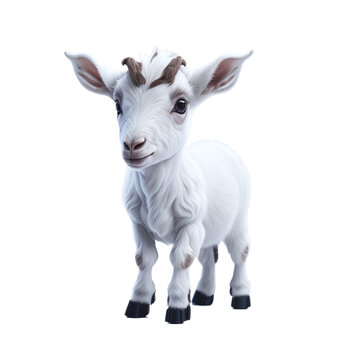 Mountain Goat Art Clipart and Cute Sticker for Commercial Use, farm animals goat horns head painting png