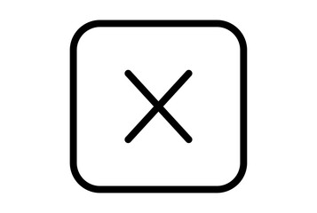 Fototapeta premium close 3 line icon error app symbol black X web sign