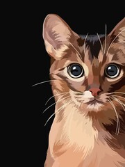 cat colorful abstarct color pop art