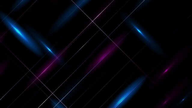 Blue purple glowing minimal lines abstract futuristic tech background. Seamless looping motion design. Video animation Ultra HD 4K 3840x2160