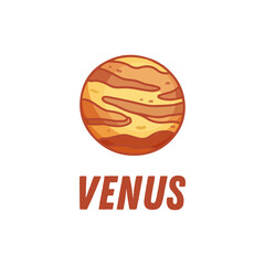 Venus Planet of solar system isolated on white. Vector © Alina