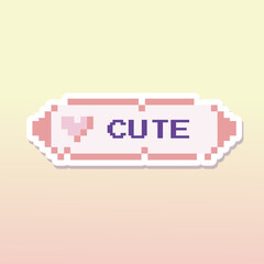 Cute vector sticker in pixel art style