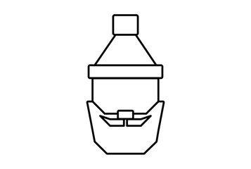 santa claus xmas line icon minimalistic christmas symbol art black flat sign artwork