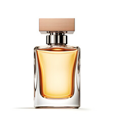 A bottle of perfume. Parfum in beautiful bottle Isolated on white  background. Perfume spray.